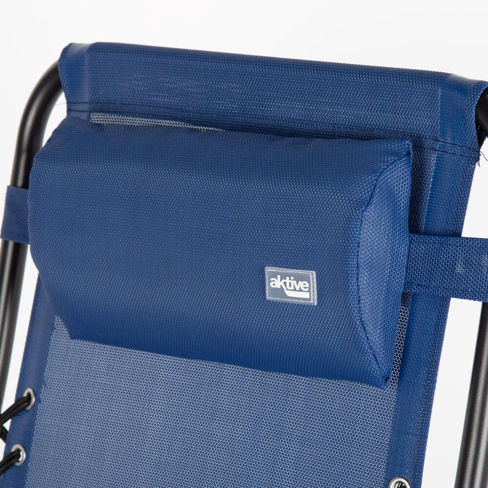 Pack de 2 chaises de jardin pliantes zéro gravité bleu 2 positions Aktive 6/7