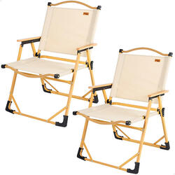 Pack 2 chaises pliantes hautes glamping crème aluminium Aktive