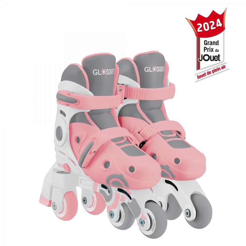 Rollers évolutifs 2-en-1 Taille S-M du 30 au 33 - Rose