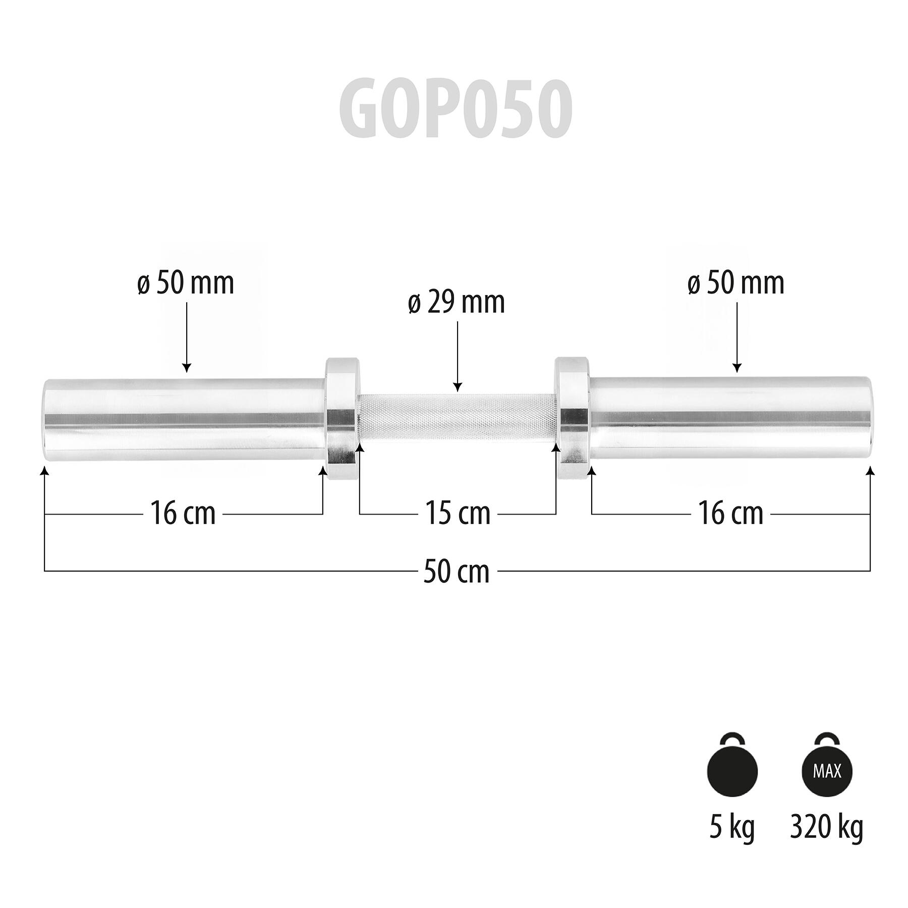 Haltère olympique court 5kg 50cm avec pinces HMS GOP050 3/7