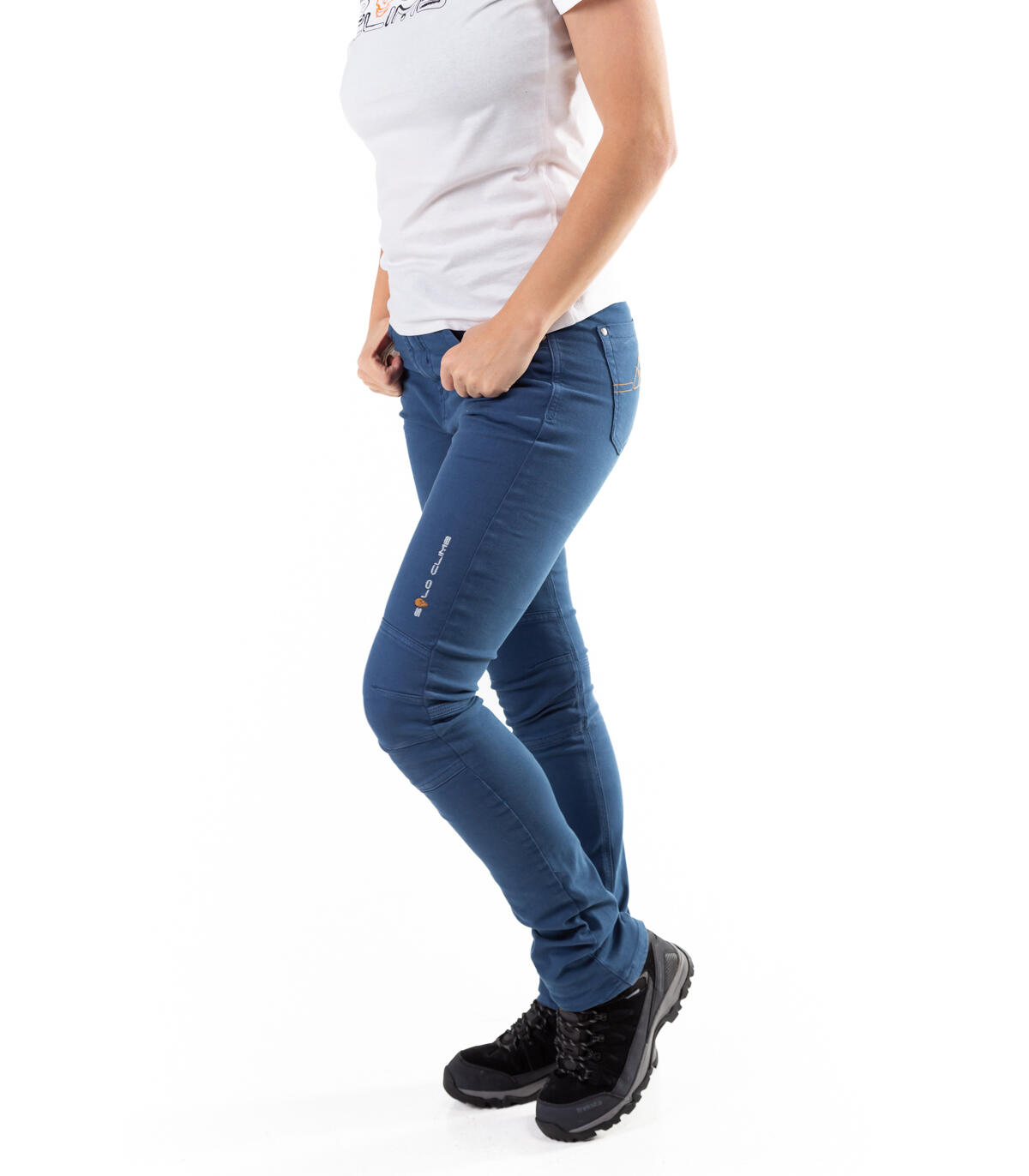 Pantalón Vaquero de Montaña y Escalada Ligero y Elástico Pinto Mujer Marrón 4/6