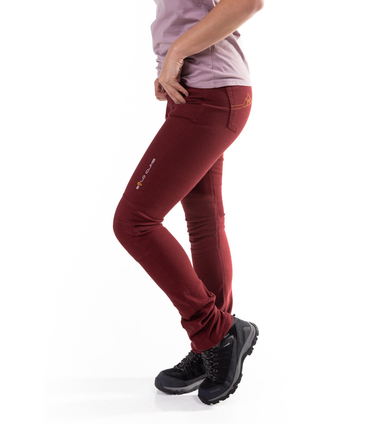 Pantalón Vaquero de Montaña y Escalada Ligero y Elástico Pinto Mujer Marrón 5/6
