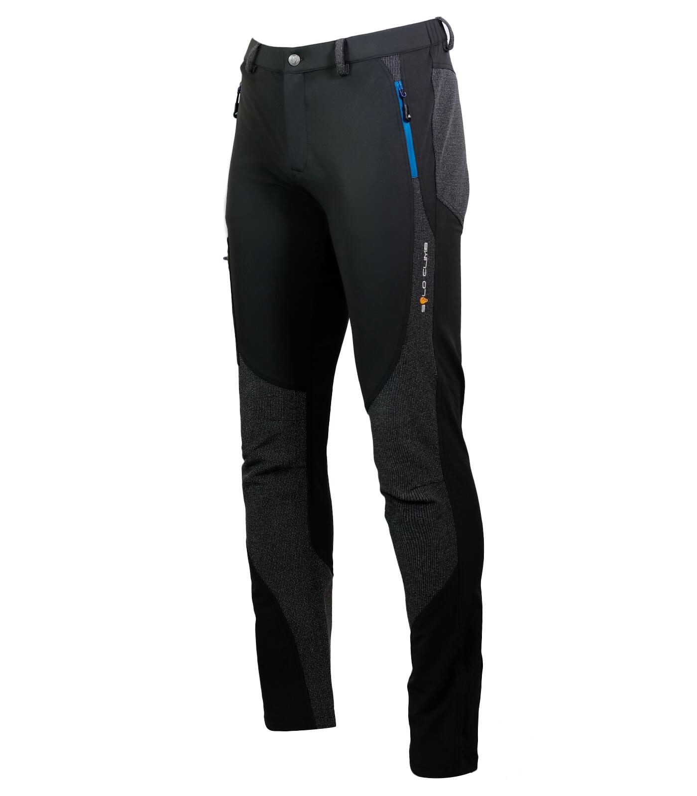 Calças civetta escalada e trekking unissex leves respiráveis preto-cyan
