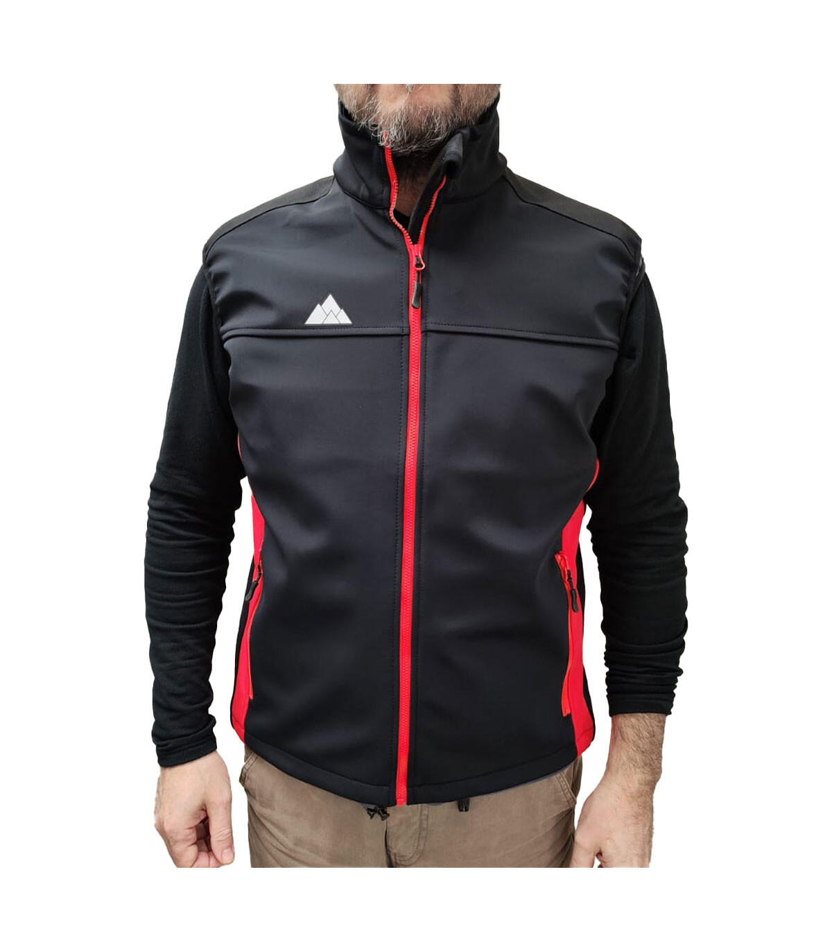 Chaleco Cortaviento de Escalada y Trekking Torso Hombre Azul-Gris 3/6