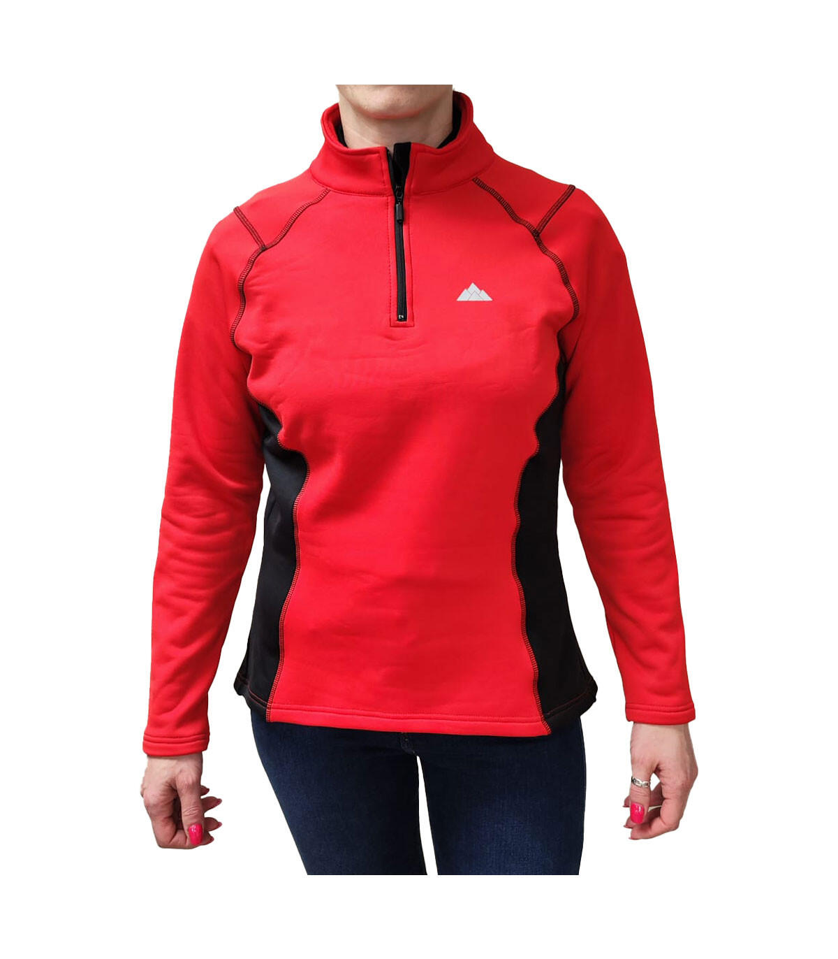 Forro Polar Elástico de Escalada y Alpinismo Power Hot Mujer Negro-Dorado 3/4