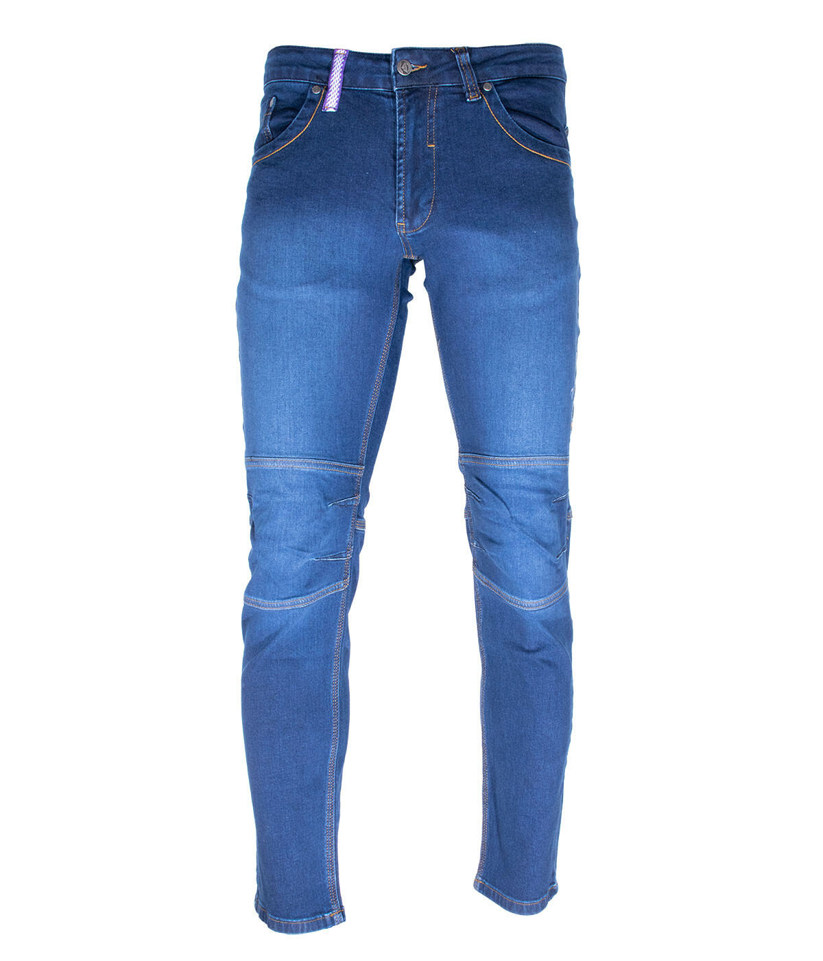 Pantalón Vaquero de Montaña y Escalada Elástico y Ligero SLIM Hombre Azul