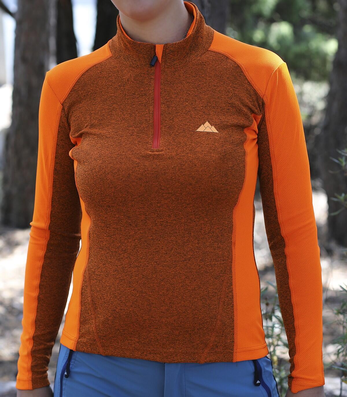 Camiseta Técnica Escalada y Trekking Transpirable Calanques Mujer Amarillo 2/6