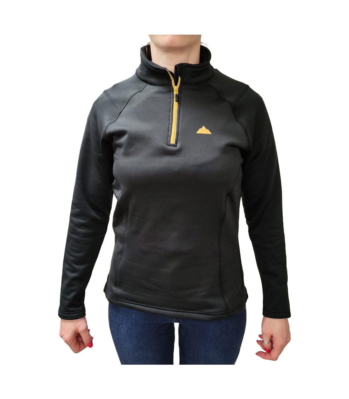 Forro Polar Elástico de Escalada y Alpinismo Power Hot Mujer Negro-Dorado 2/4