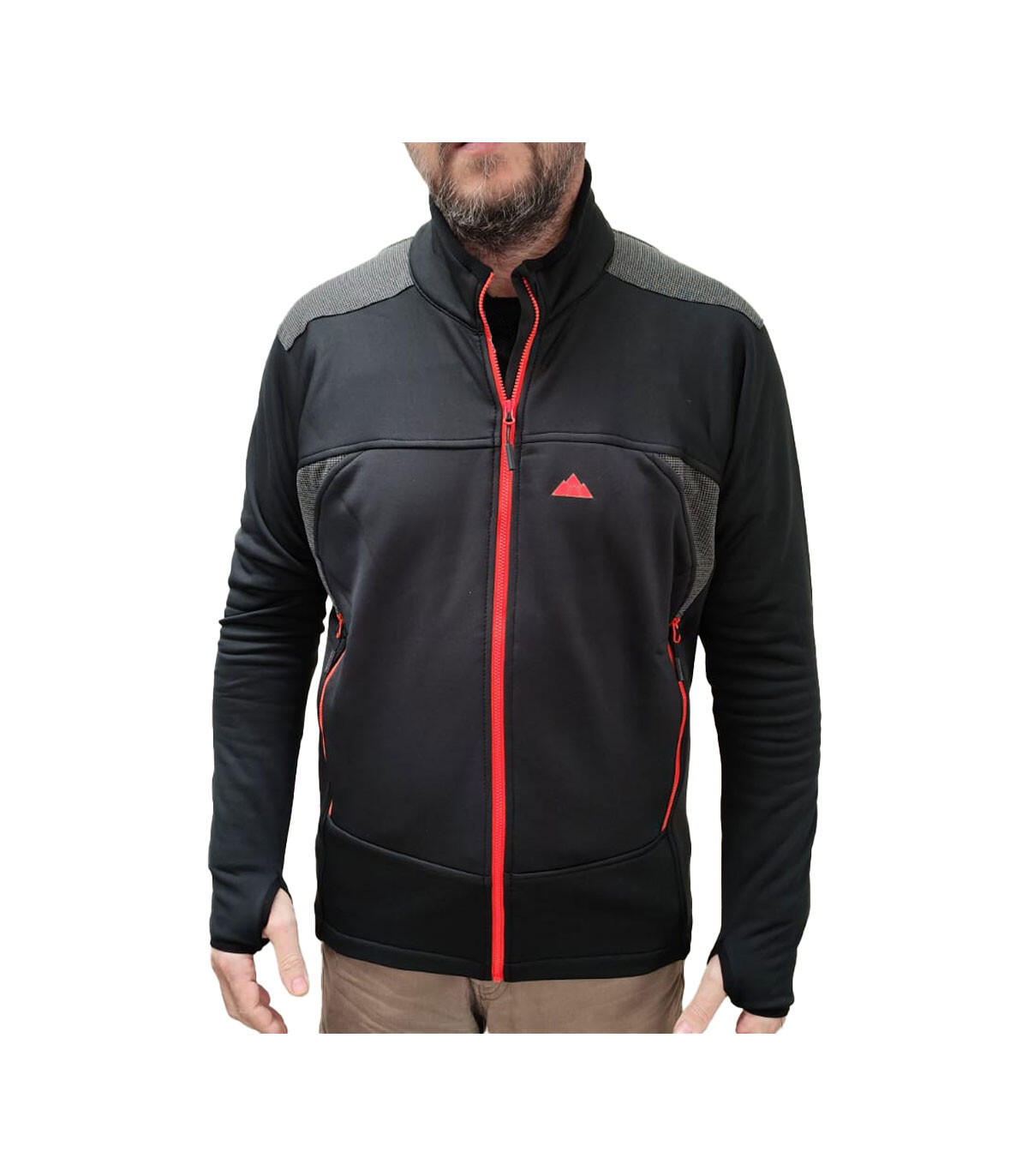 Forro Polar de Montaña Elástico y Transpirable Banff Hombre Rojo 3/4