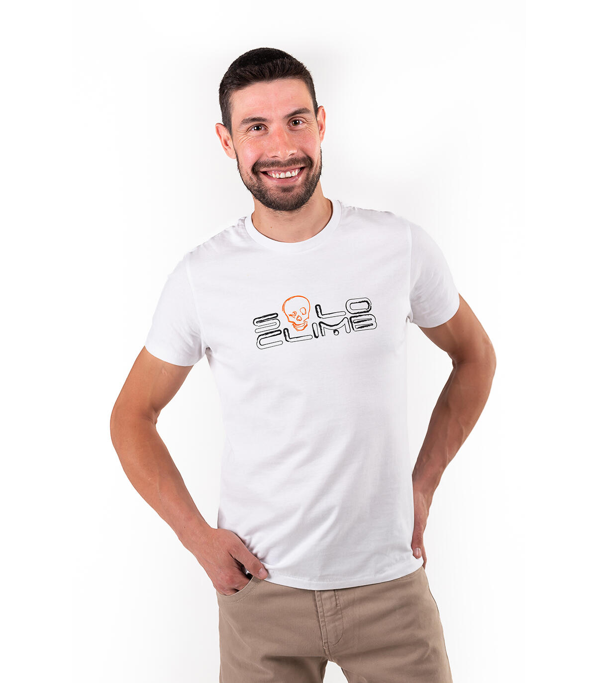 Camiseta de Algodón para Hombre Solo Climb Azul 5/6