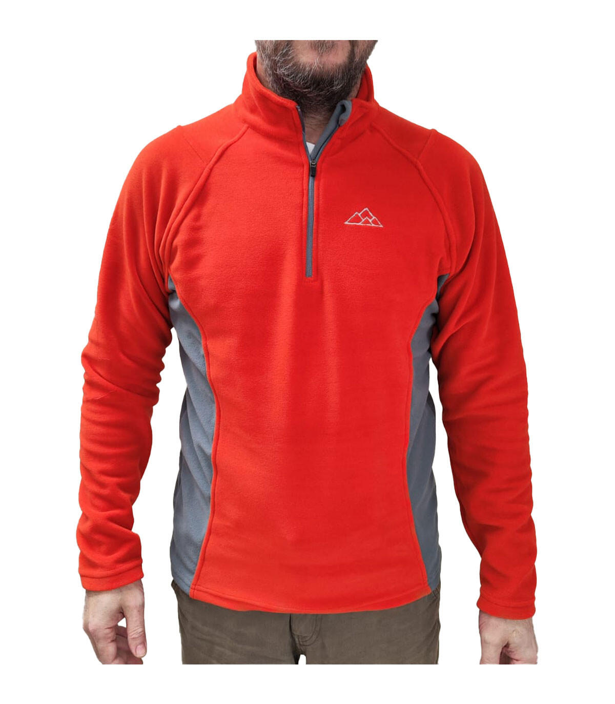 Forro Polar Elástico de Montaña y Trekking Dune Hombre Naranja-Gris 5/6