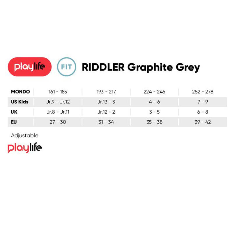 Gyerek állítható görkorcsolya - Playlife Riddler Graphite Grey