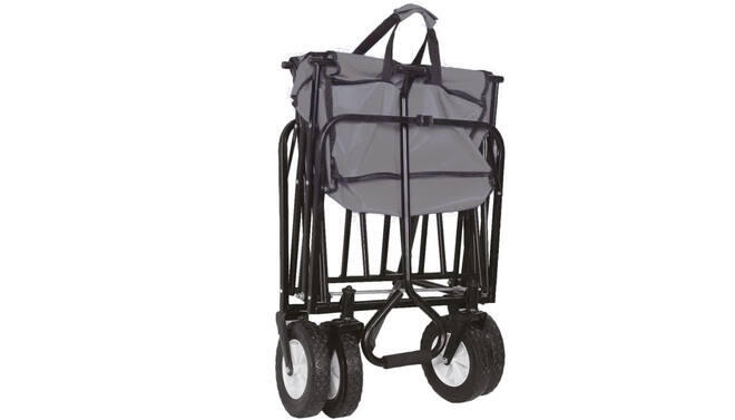 Carro de jardín gris - 80 L - Plegable - Acero 2/3