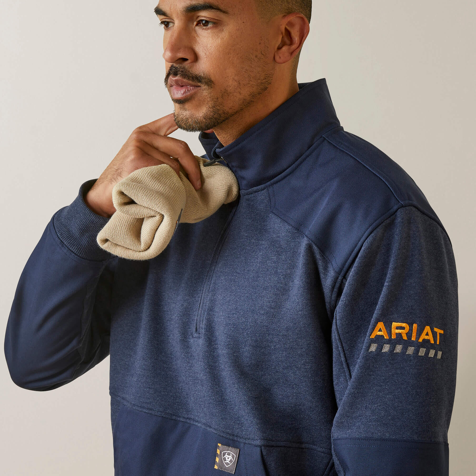 Sweatshirt 1/4 zip imperméable duracanvas Ariat Rebar Workman 3/5