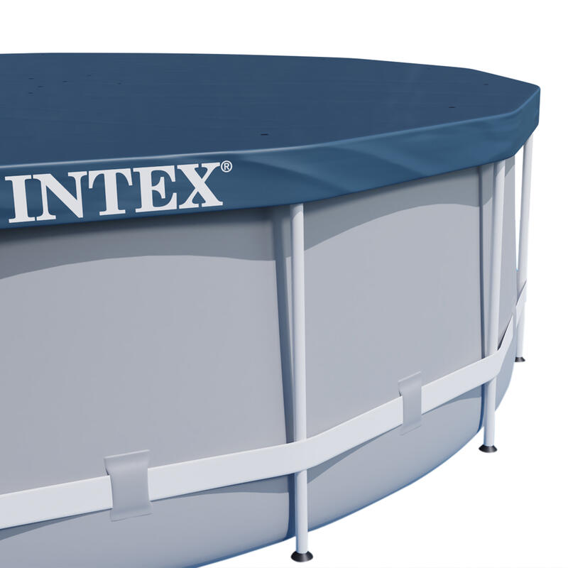 Piscina INTEX, cadru metalic, rotunda, include prelata de acoperire, 366x76 cm