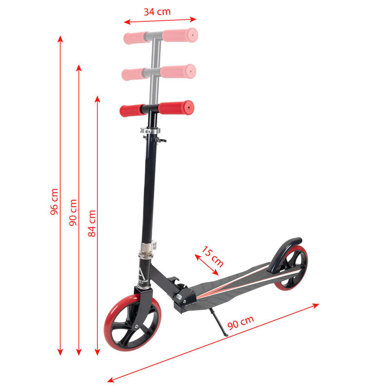 Trotineta pliabila Rave Red, cu cric, roti 200 mm