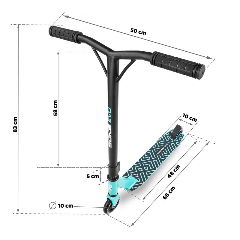 Patinete freestyle adulto Soke Evo turquesa