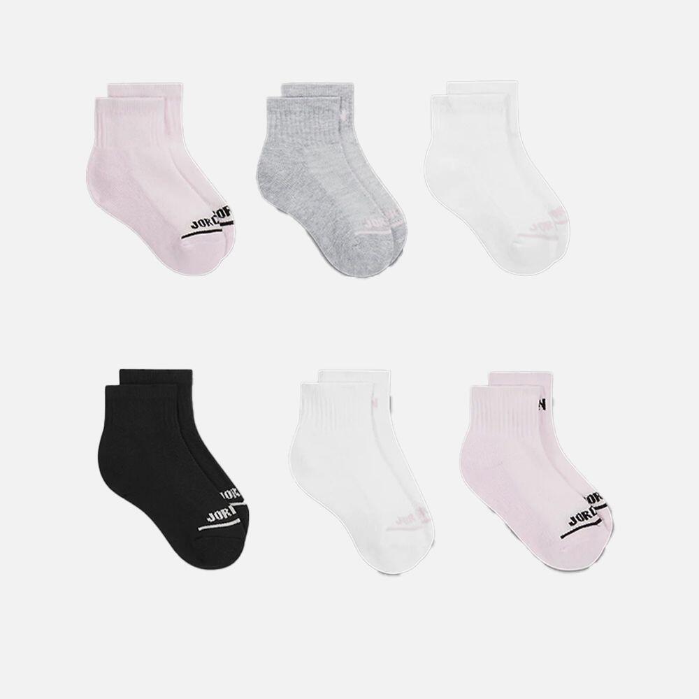 Sei paia di calzini jordan legend crew - bianco-nero-grigio-rosa 2/4