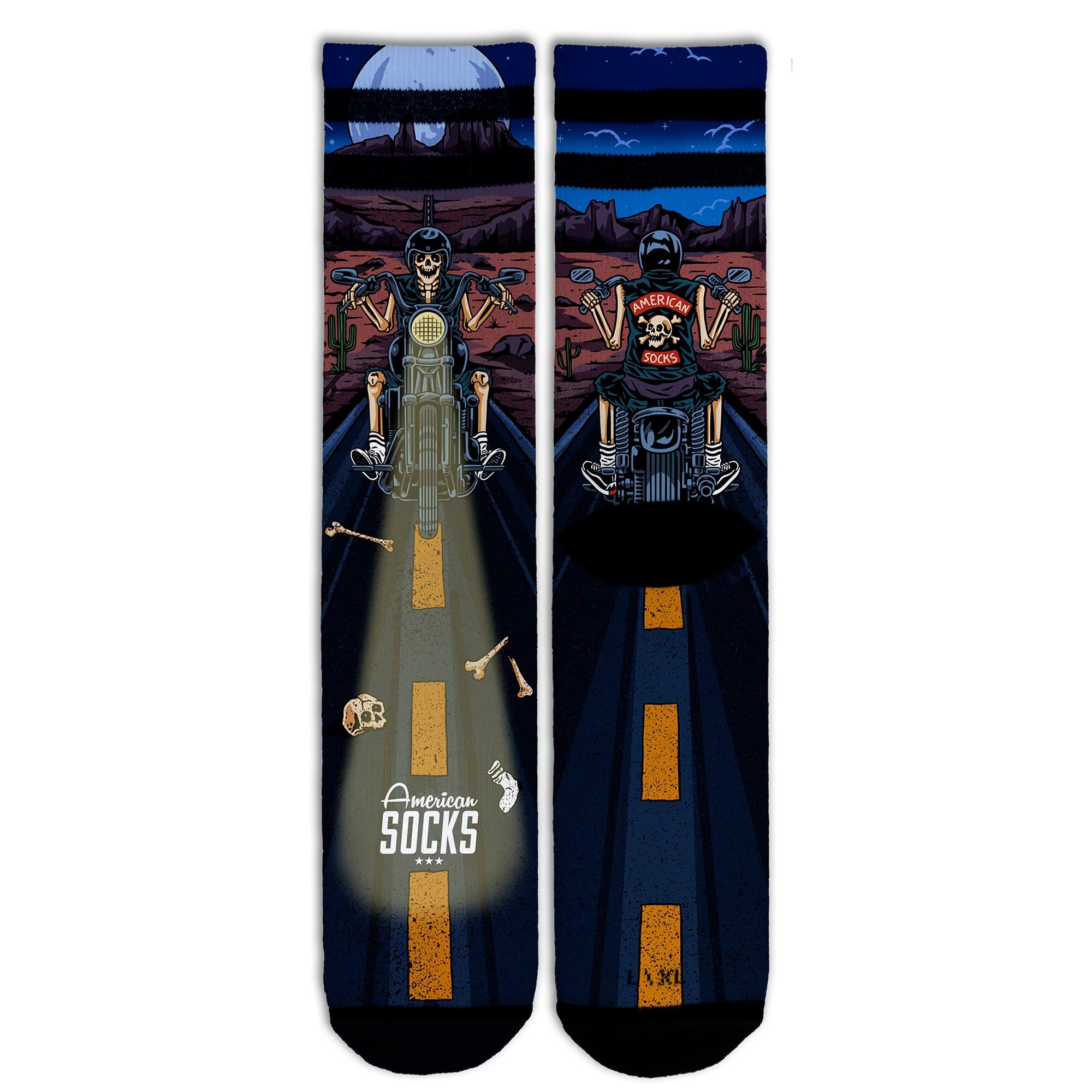 American Socks - Chaussettes Night Rider - Mid High - American Socks - Chaussettes - Blanc|multicolore - 38 S - Decathlon