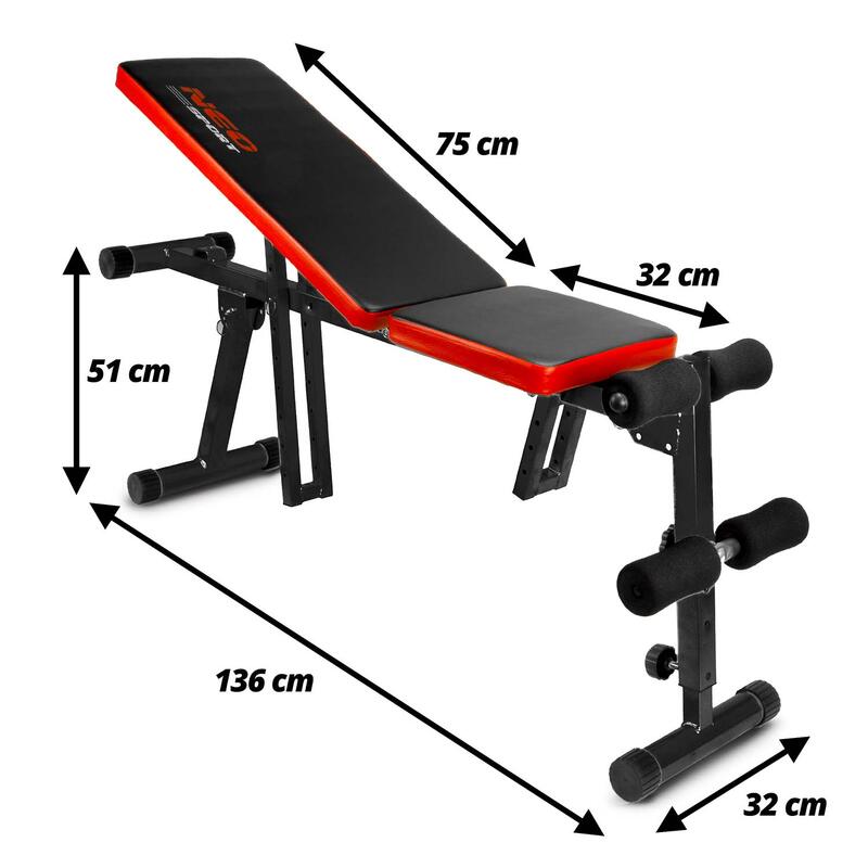 Banco Entrenamiento de Fuerza Plegable Neo-Sport NS-03 negro