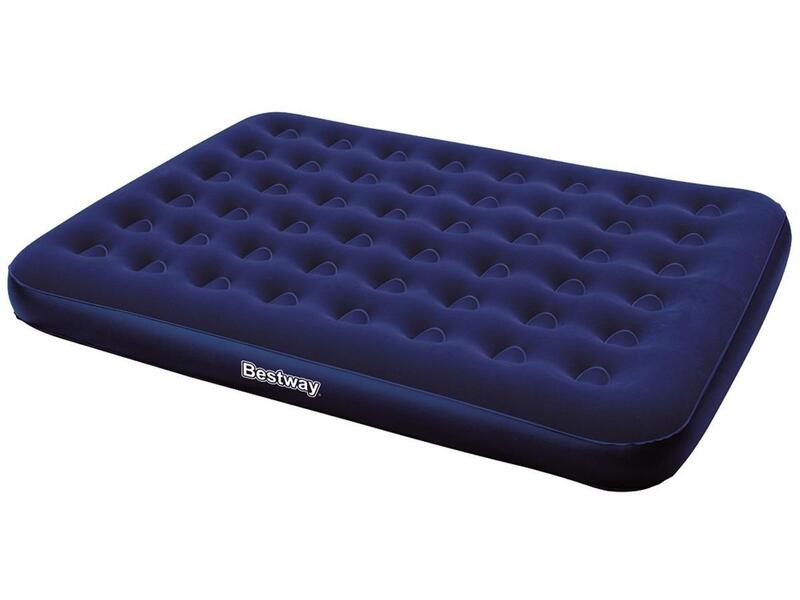 Colchón hinchable senderismo Materac Dmuchany Welurowy Parejas 203x152cm azul