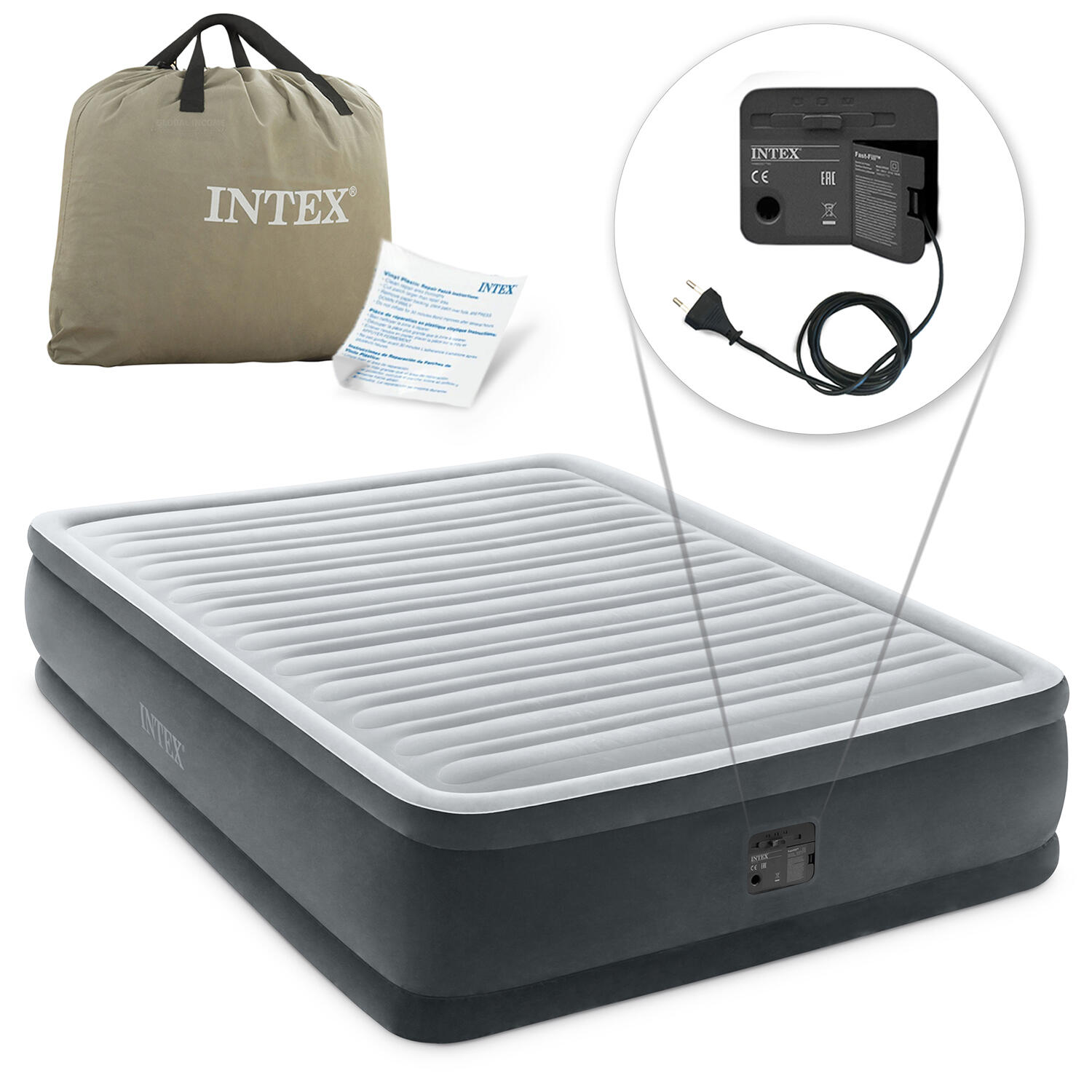 INTEX Nafukovací postel INTEX 64414 Comfort QUEEN 152x203x46 cm