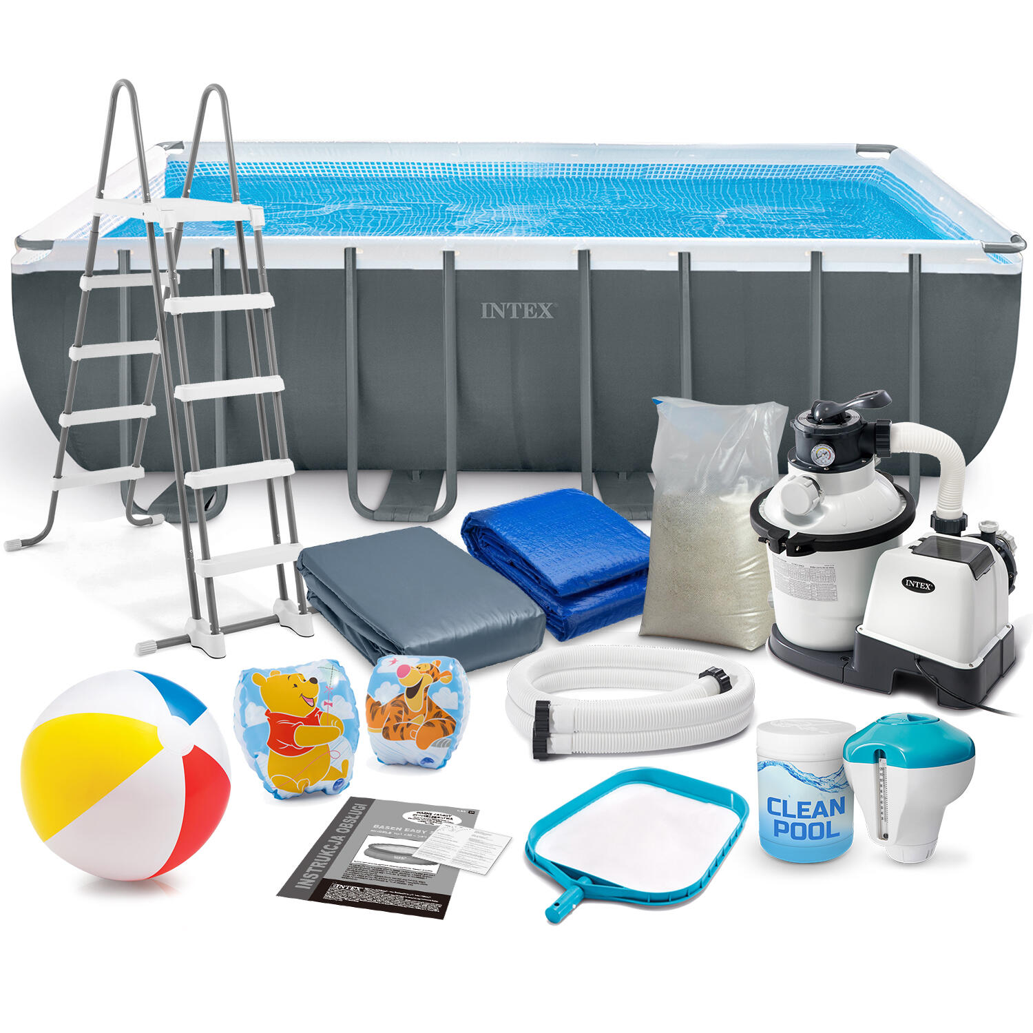 Basen ogrodowy stelażowy 549 x 274 x 132 cm zestaw 17w1 Intex 26356