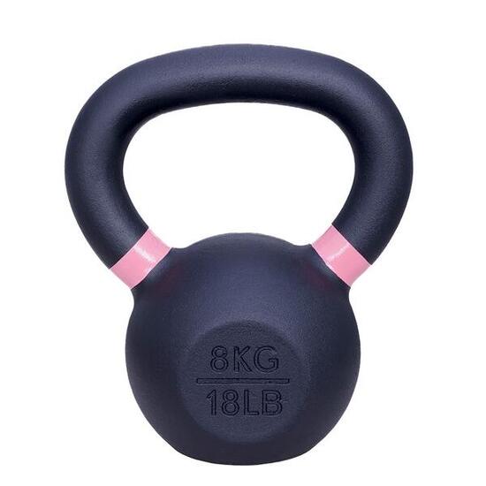 Kettlebell in ghisa 8 kg - Nero con rosa