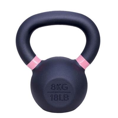 Kettlebell Gusseisen 8 kg – Schwarz mit Rosa