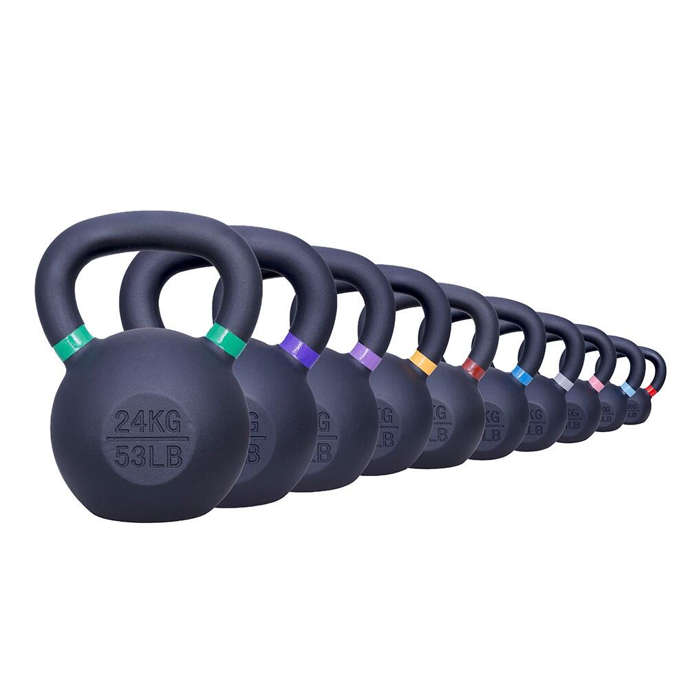 Kettlebell in ghisa da 6 kg - Nero con dettagli azzurri 2/3