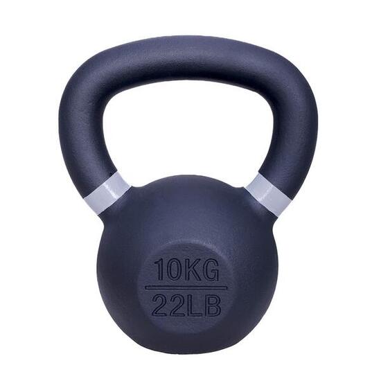 Kettlebell en fonte 10 kg - Noir et gris