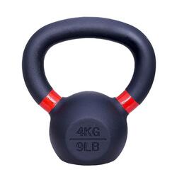Kettlebell en fonte 4 kg - Noir et rouge