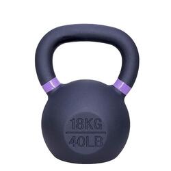 Kettlebell en fonte 18 kg - Noir et violet