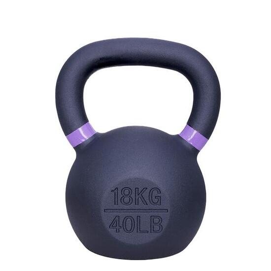 Kettlebell in ghisa 18 kg - Nero con lilla