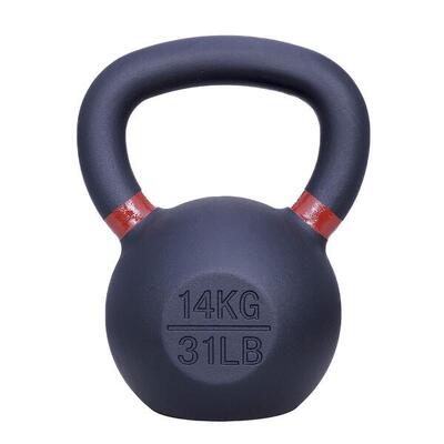Kettlebell Gusseisen 14 kg – Schwarz mit Braun