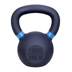 Kettlebell en fonte 12 kg - Noir et bleu