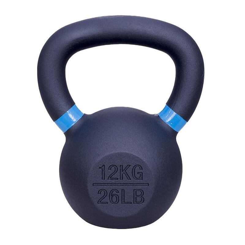 Kettlebell en Fonte 12 kg - Noir avec Bleu