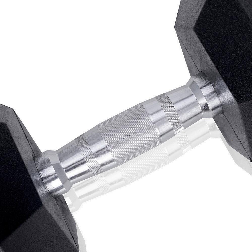 Dumbbell 20 kg - Hexagon - Zwart - Rubber 4/7