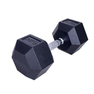Manubrio 20 kg - Esagono - Nero - Gomma