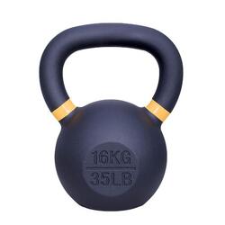 Kettlebell en fonte 16 kg - Noir et jaune
