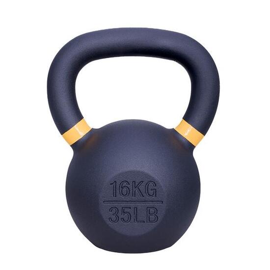 Kettlebell in ghisa 16 kg - Nero con giallo
