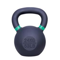 Kettlebell en fonte 24 kg - Noir et vert