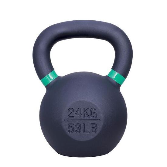Kettlebell in ghisa 24 kg - Nero con verde