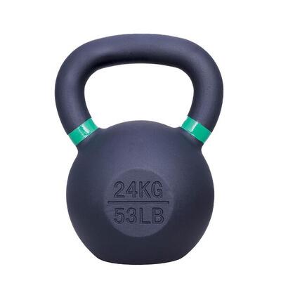 Kettlebell Gusseisen 24 kg – Schwarz mit Grün