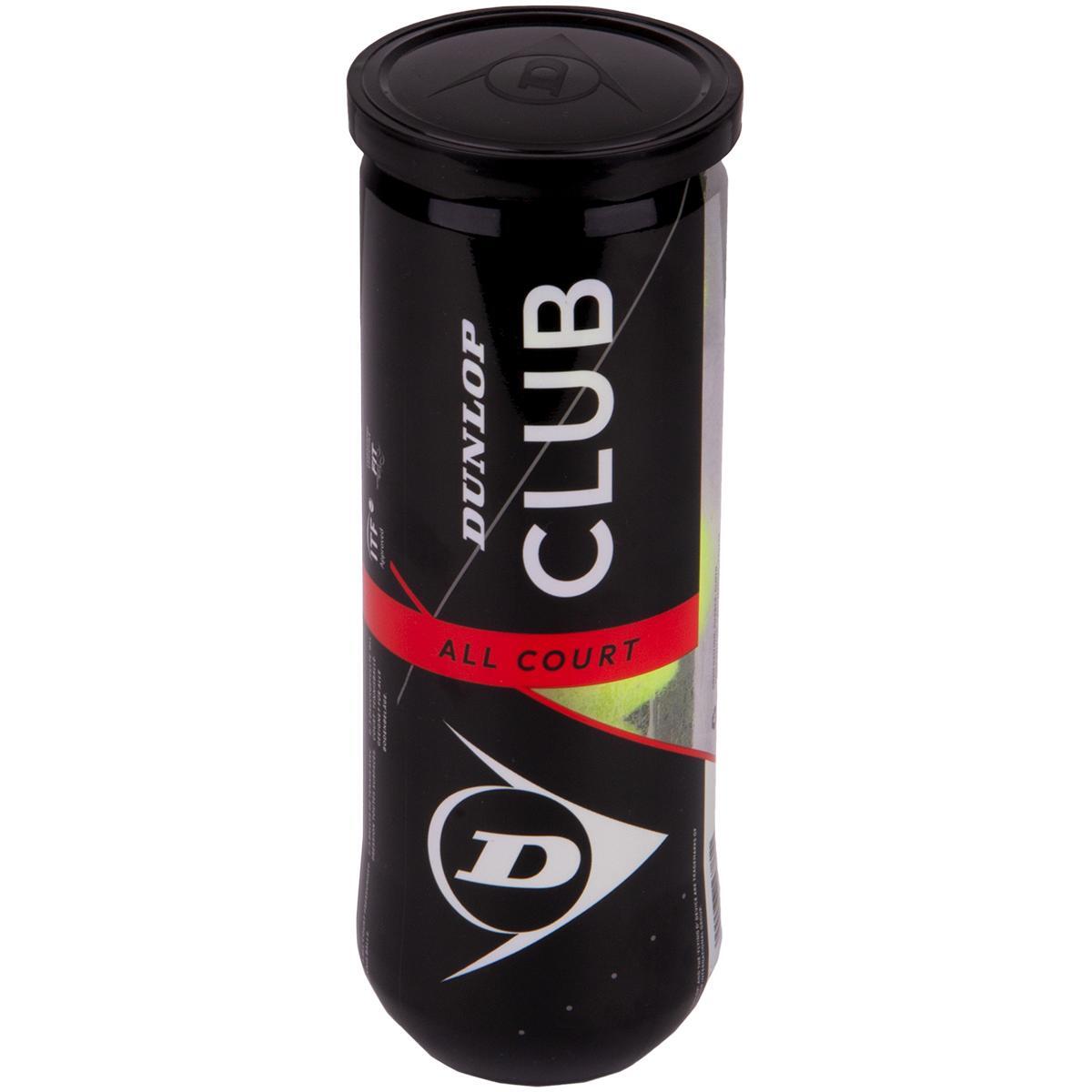 Tube de 3 balles de tennis Dunlop Club 4/7