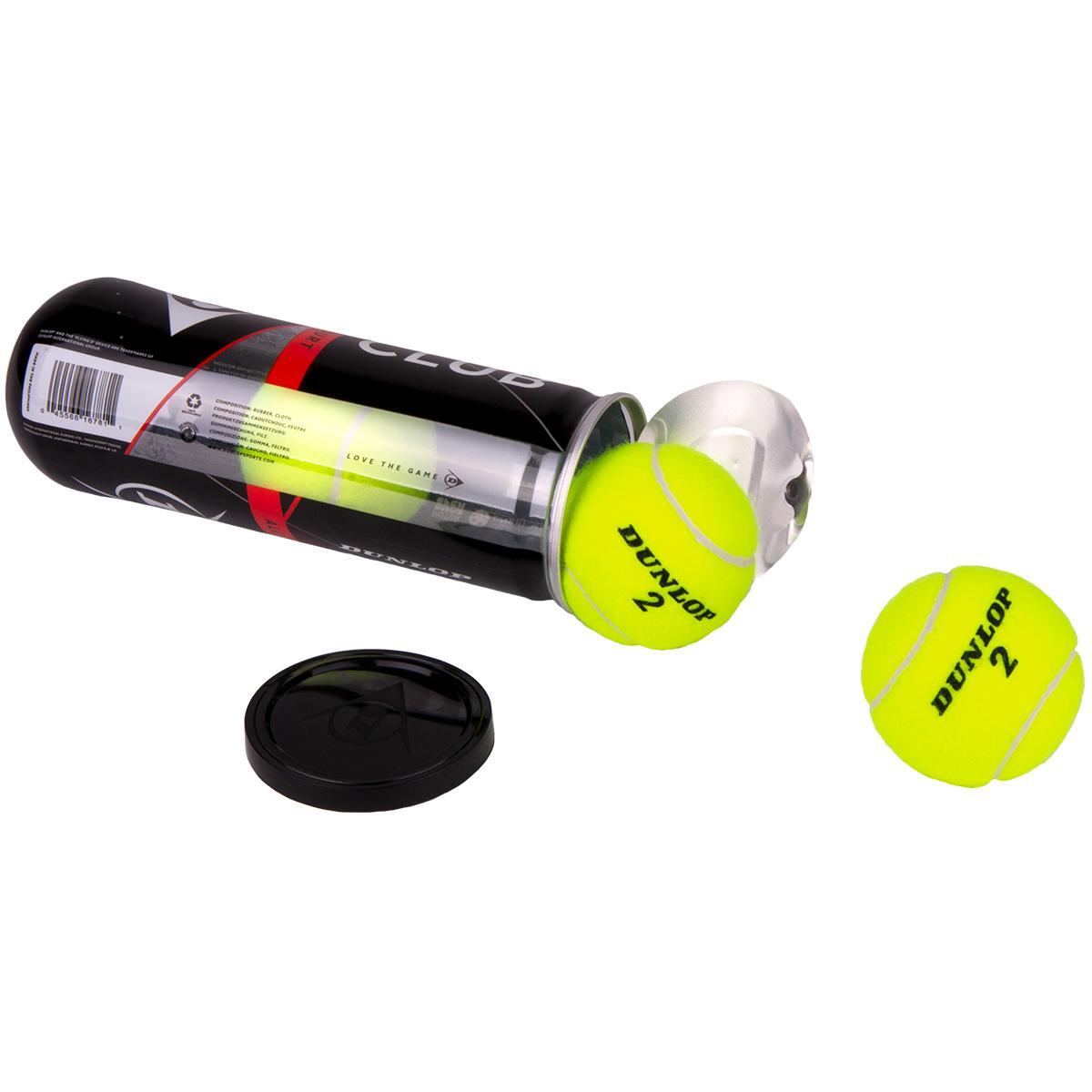 Tube de 3 balles de tennis Dunlop Club 3/7