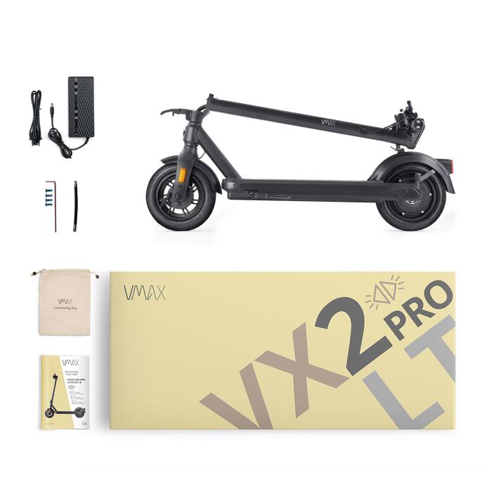 Trottinette électrique VMAX VX2 Pro LT-B 500W pliable noire, autonomie 35 km 7/7