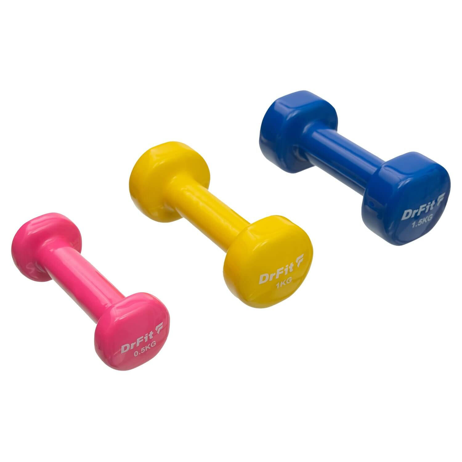 Hantle ciężarki obciążenie do ćwiczeń treningu siłowego 6 kg na stojaku DrFit 7/7