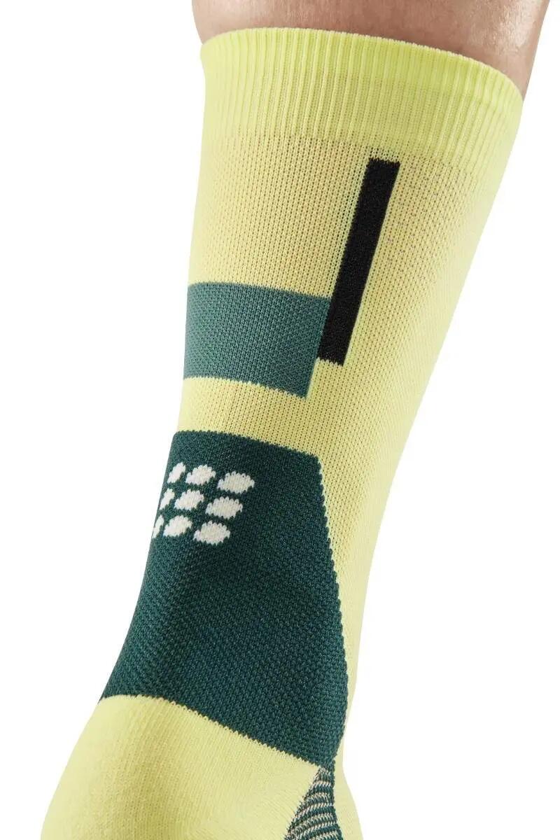 Sosete compresie medii - the run limited 2024.1 socks mid cut W - lime 2/4
