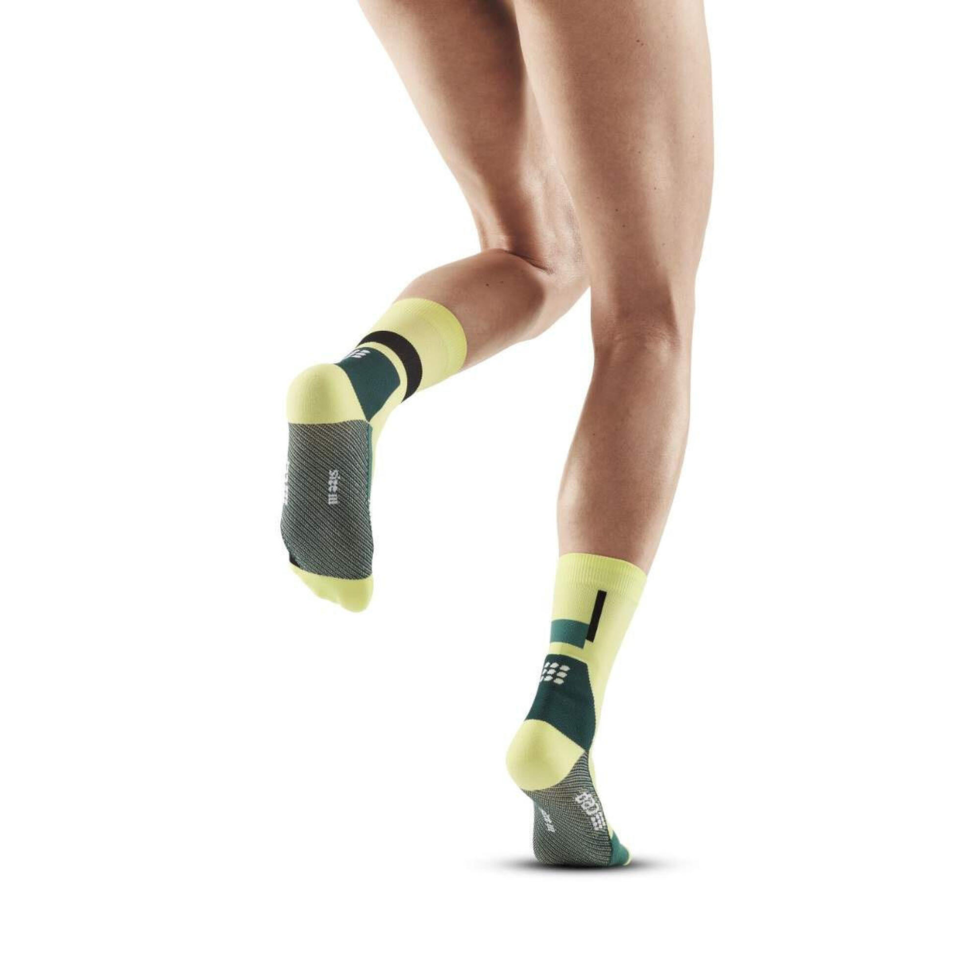 Sosete compresie medii - the run limited 2024.1 socks mid cut W - lime